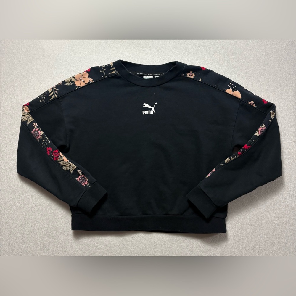 Puma Black Floral Crewneck Sweater